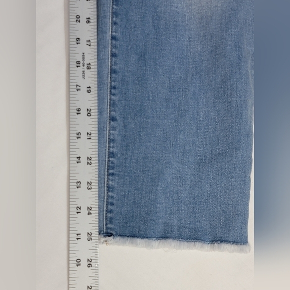 a:glow Maternity Girlfriend Capri Crop Denim Jeans Womens Size Large - Picture 6 of 11